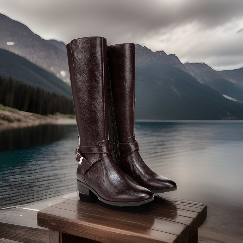 New Naturalzier Rena2 Women's Boots Leather Women 6.5 W Wide‎ Calf Festival NWOB